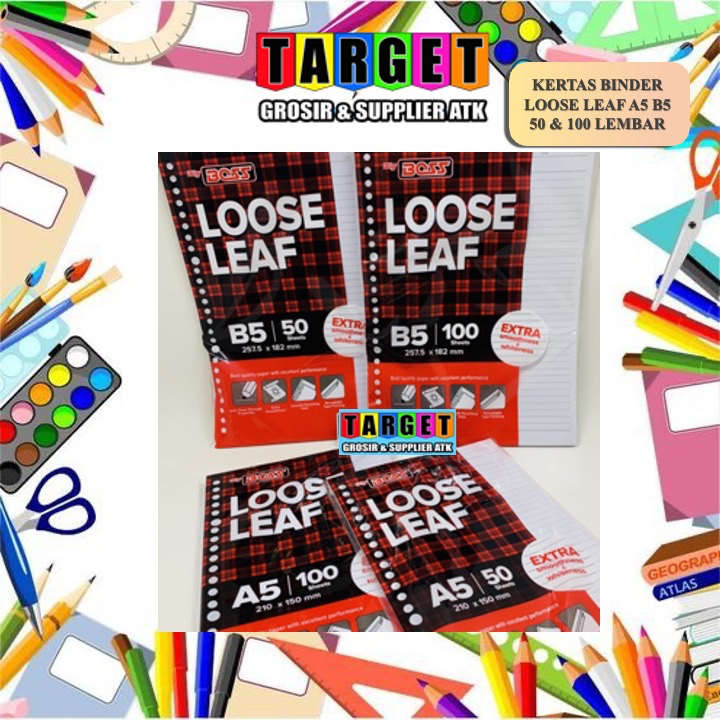 

KERTAS BINDER NOTE A5 B5 / HVS LOOSE LEAF FILE GARIS ISI ULANG