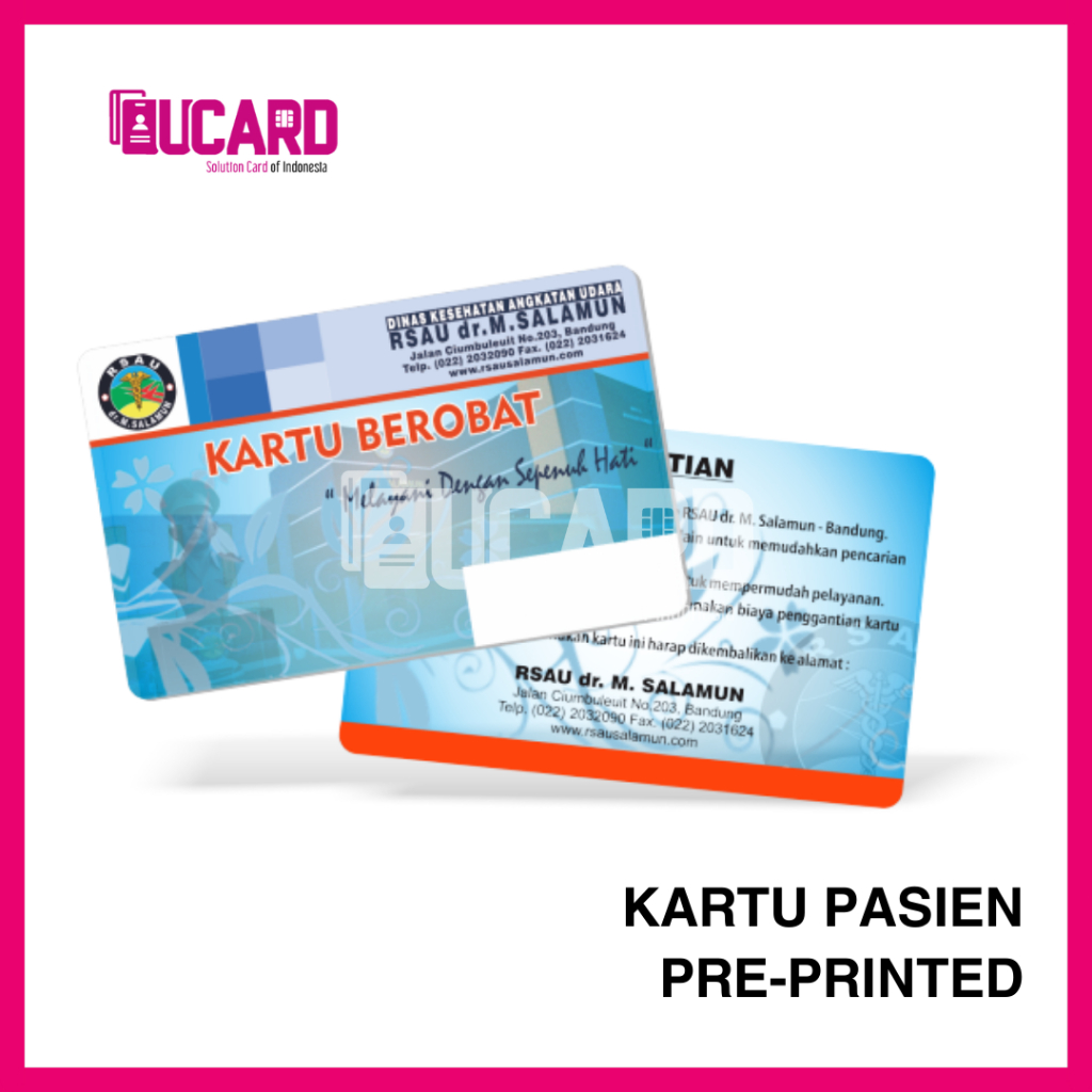 

CETAK KARTU BLANKO PASIEN PVC CARD PRE PRINTED CUSTOM - 2 SISI