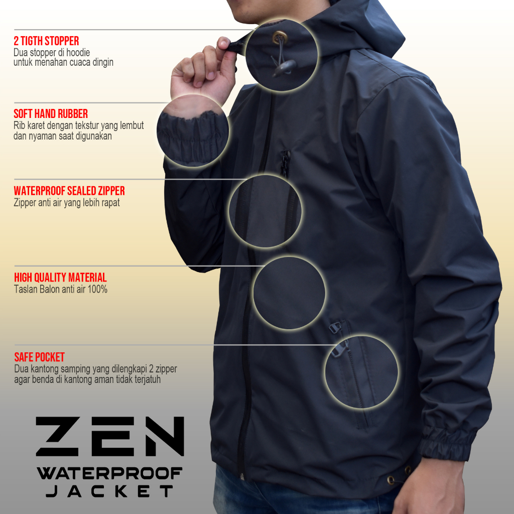 Onfito ZEN Jaket Waterproof Windproof