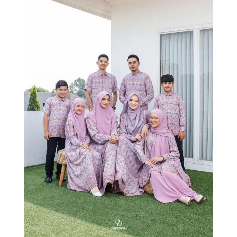 SARIMBIT SYAVI SYAVIRA MAUVE FAMILY SET LEBARAN 2024 GREENISM
