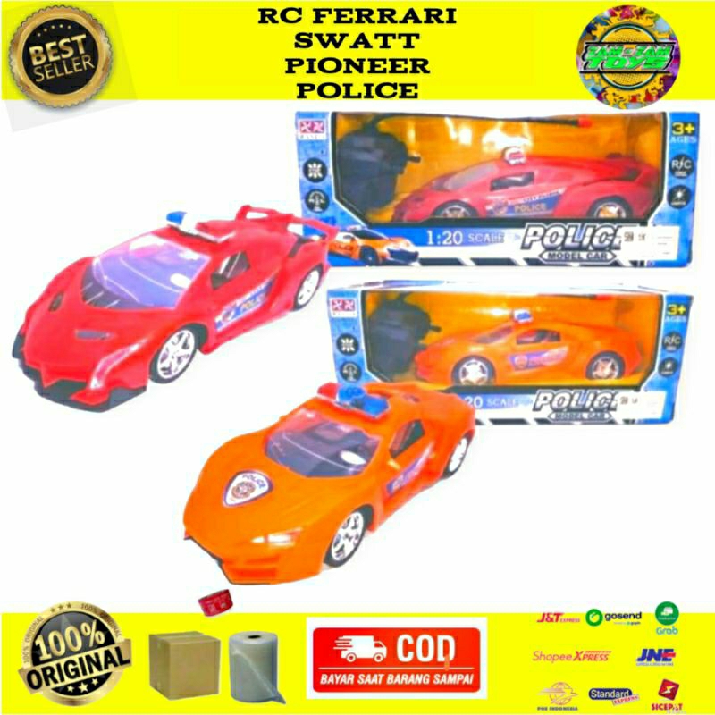 MAINAN ANAK MOBIL RC SWAT PIONEER POLICE | MOBIL FERRARI POLISI