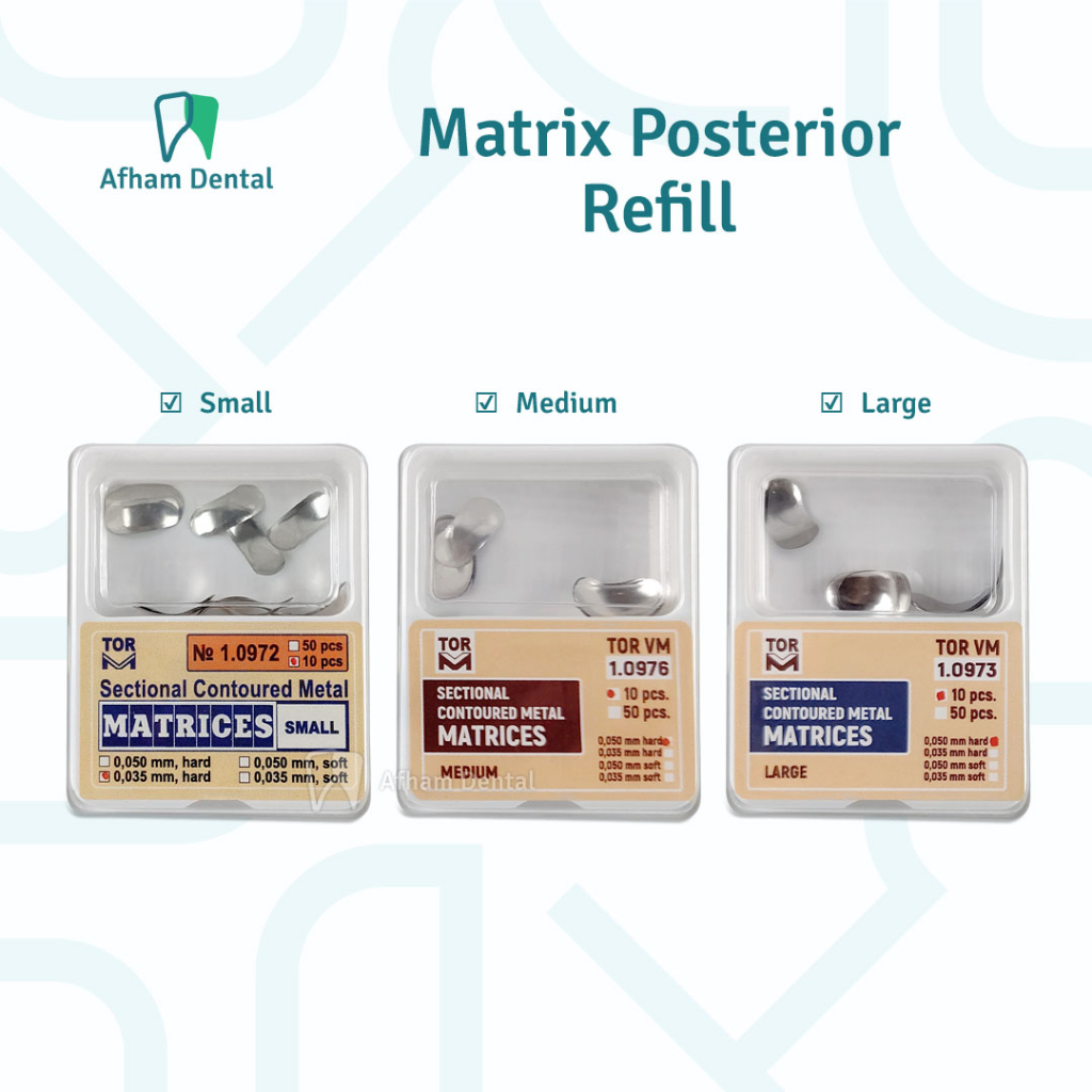 DENTAL SECTIONAL MATRIX CONTOURED / TOR ORIGINAL  / MATRICES / MATRIKS MATRICES POSTERIOR / AFHAM DE