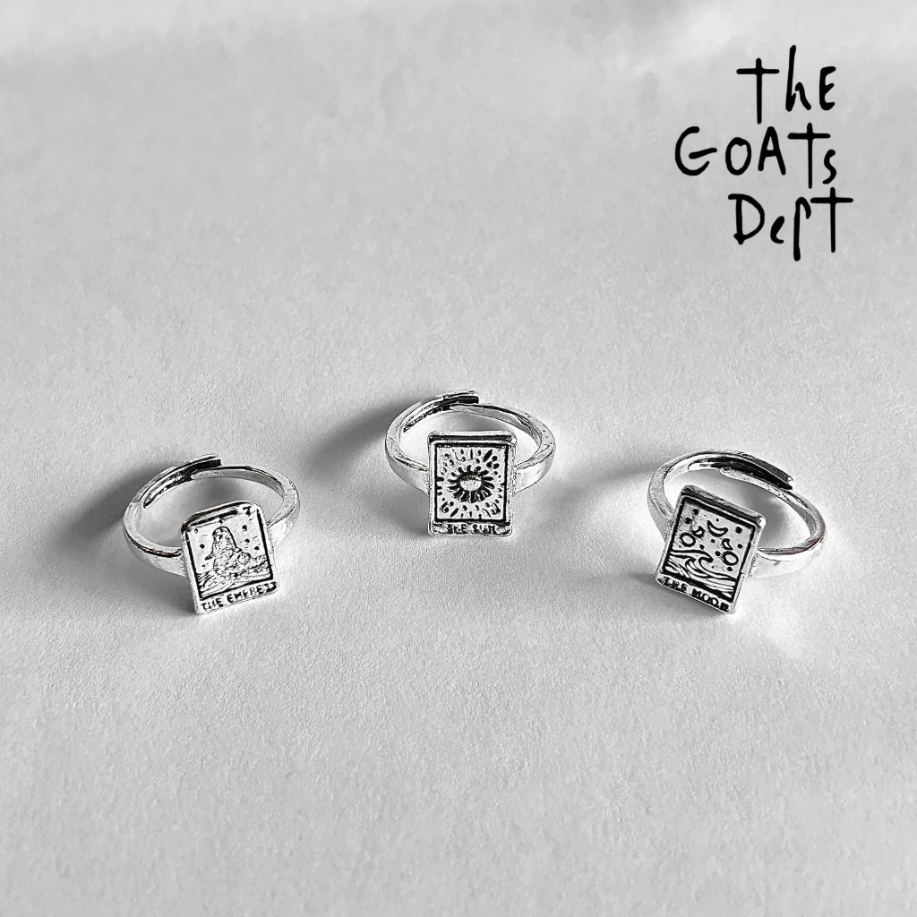 The Goats Dept - Tarot Sign Rings Original / tgd921 cincin lambang tarot silver adjustable ring pria