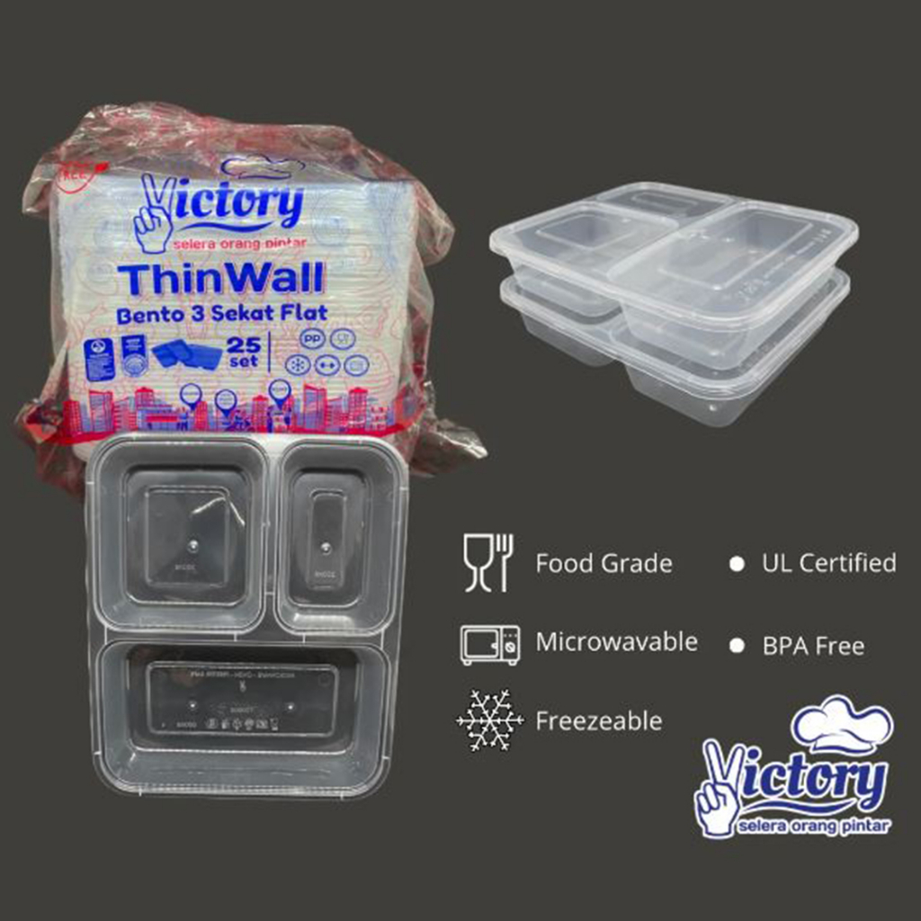 Thinwall Victory Sekat 3 / Thinwall Bento sekat3 25pcs