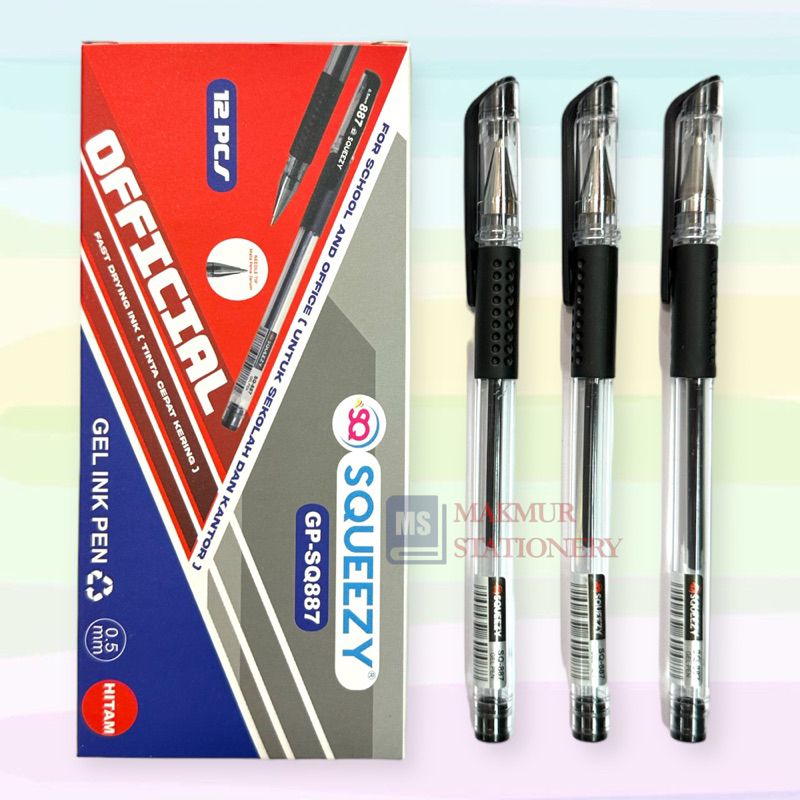 

Pulpen / Ballpoint / Pen Gel Squeezy SQ 887 (12 Pcs)