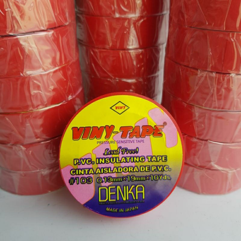 Isolasi warna merah isolasi listrik isolasi kabel panjang 10yard full warna merah Harga Per 1 Roll