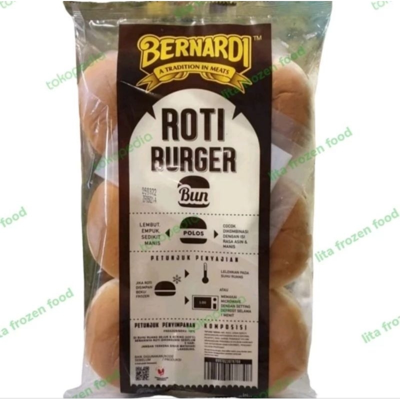 

Roti Burger Polos Bernardi Burger Bun [6pcs]