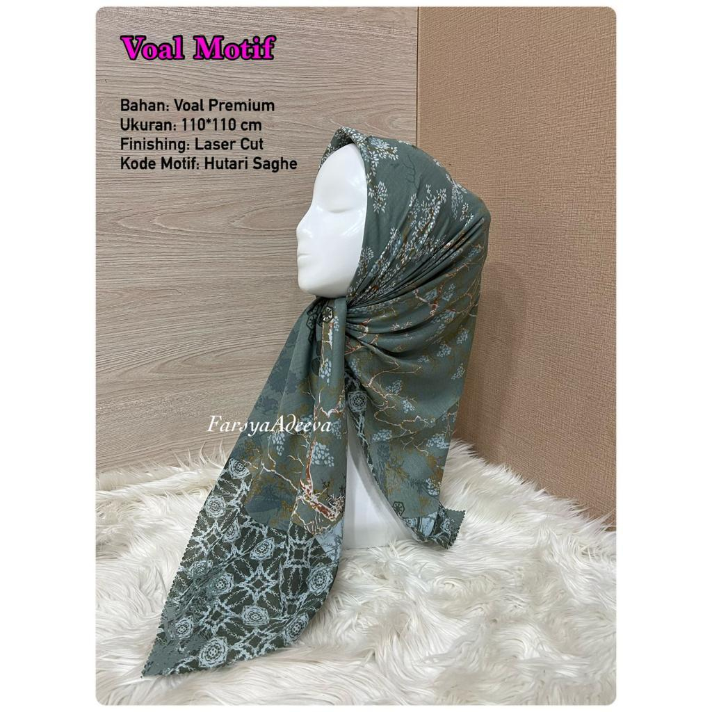 HIjab Segiempat Motif Hijab Farsya Adeeva Series Hutari Voal Motif LC Hutari