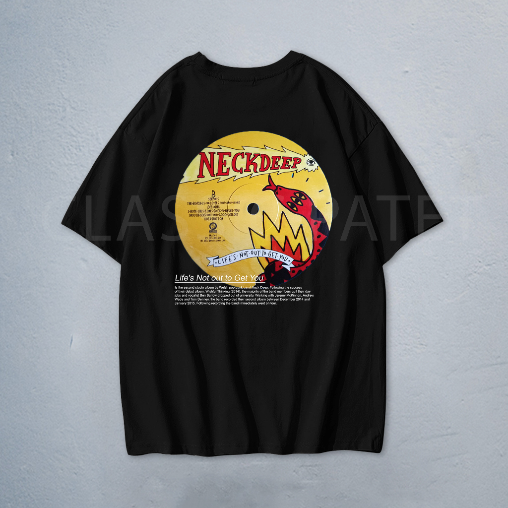 Kaos Oversize Band Pria Hitam Neckdeep Tshirt Reguler