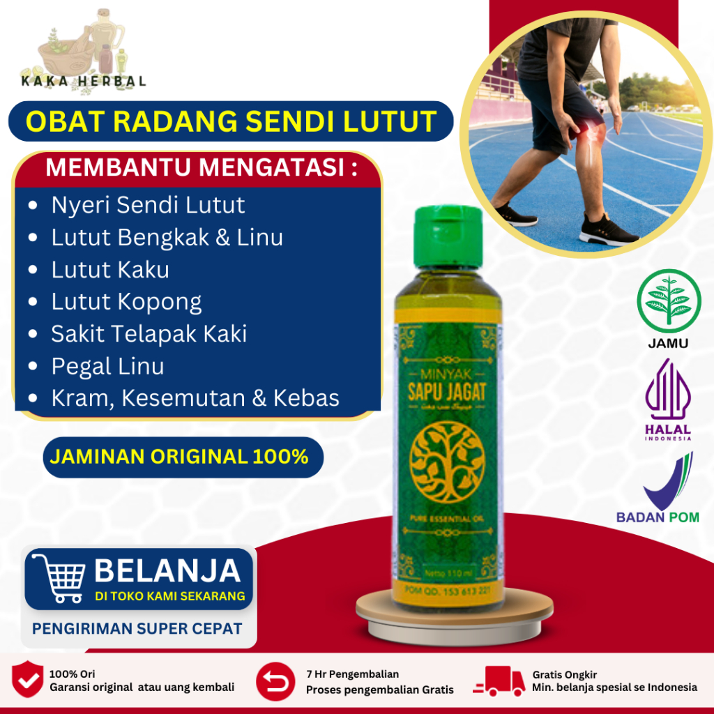 Kaka Herbal - Obat Oles Radang Sendi Lutut, Obat Sakit Lutut, Obat Lutut Nyeri Dan Bengkak, Lutut Ka