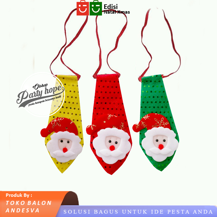 dasi natal / santa / aksesoris natal / hiasan natal / dasi merry xmas / aksesoris natal