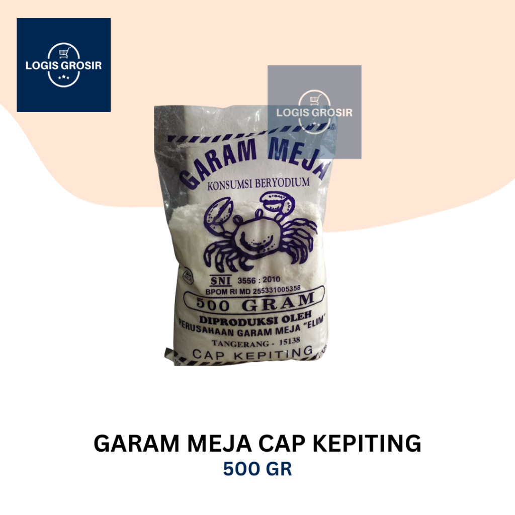 

Garam Meja Konsumsi Beryodium Cap Kepiting 500 Gram 500g 500gr Yodium