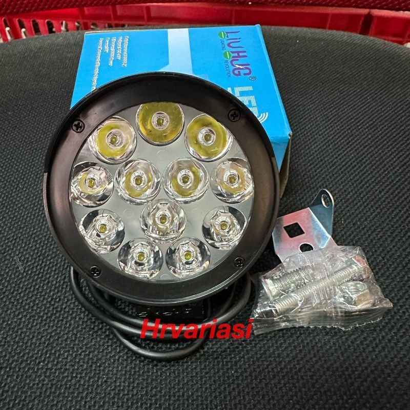 lampu tembak sorot Led cree 12 mata Bulat Topi 36W almunium led HJG
