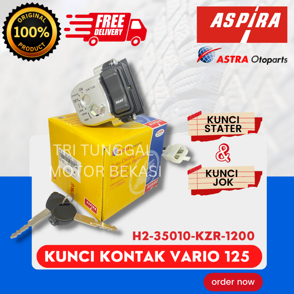 [READY COD] KUNCI KONTAK SET ASPIRA VARIO 125 / KUNCI KONTAK ASSY + JOK / PAKET SET KUNCI KONTAK STA