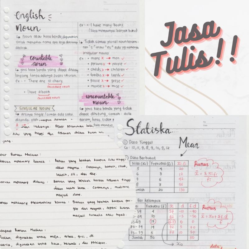 JASA TULIS / JASTUL JAKARTA ( Folio - B5 - Buku Kecil - Buku Besar ) Rapih Cepat dan Murah