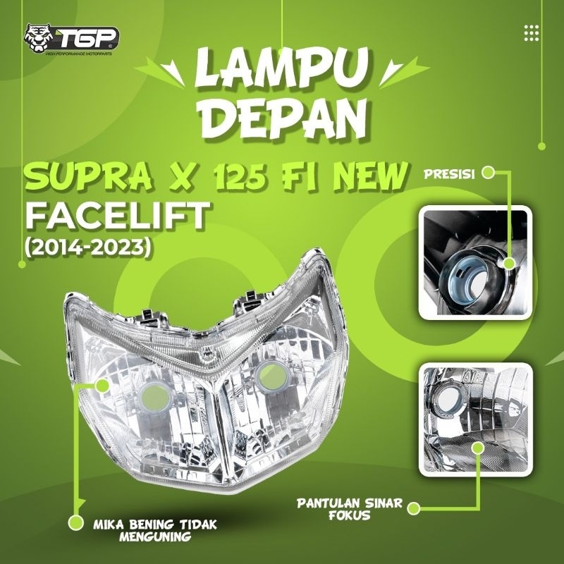 Headlamp Lampu Depan Assy Reflektor Supra X 125 New Fi 2014 2015 2016 2017 2018 2019 2020 K41 TGP