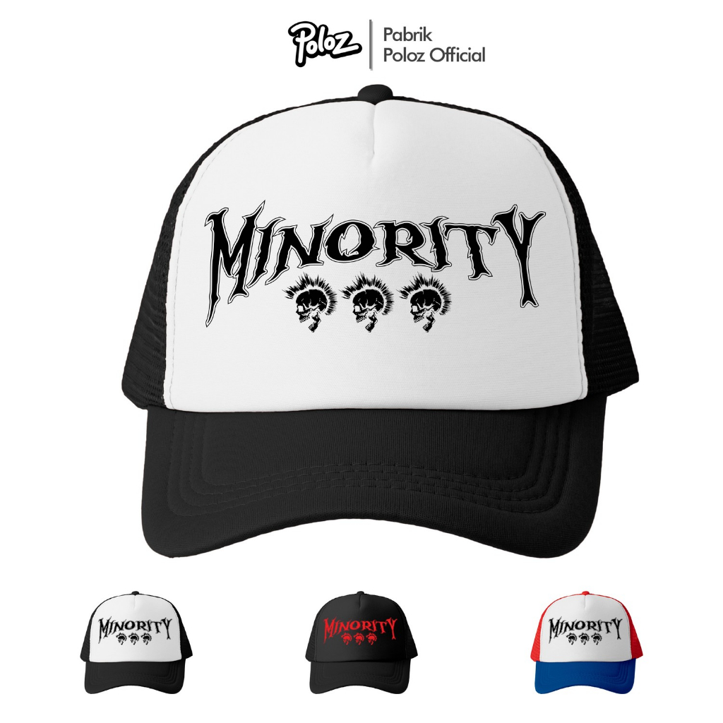 TOPI TRUCKER DISTRO MINORITY TOPI PRIA DEWASA Topi Jaring Pria Logo Topi Band Topi GAUL  GAYA KOREA 
