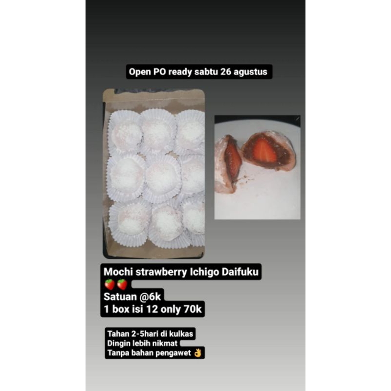 

Mochi strawberry coklat daifuku