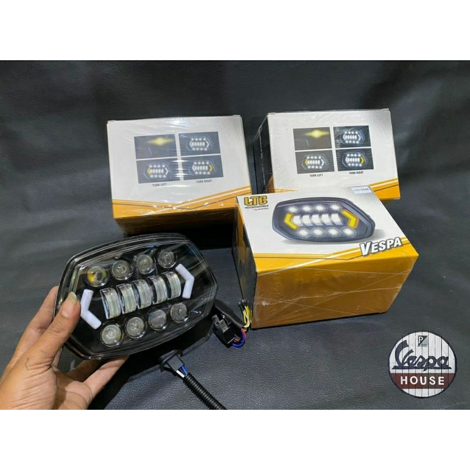 HEADLAMP LAMPU DEPAN DAYMAKER VESPA MATIC SPRINT ORIGINAL LTC SCARLET RACING