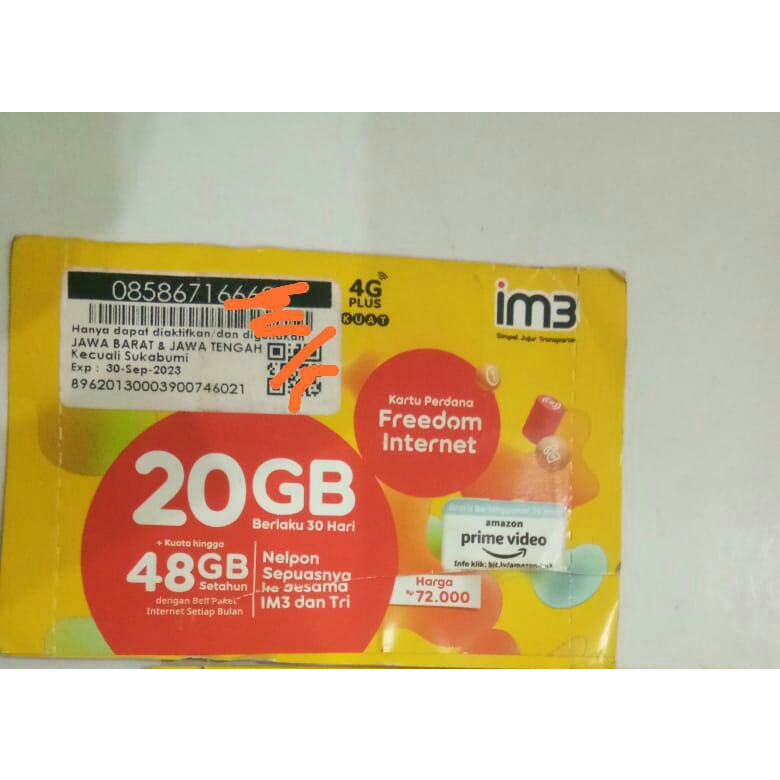perdana Indosat 20gb Jateng Jabar