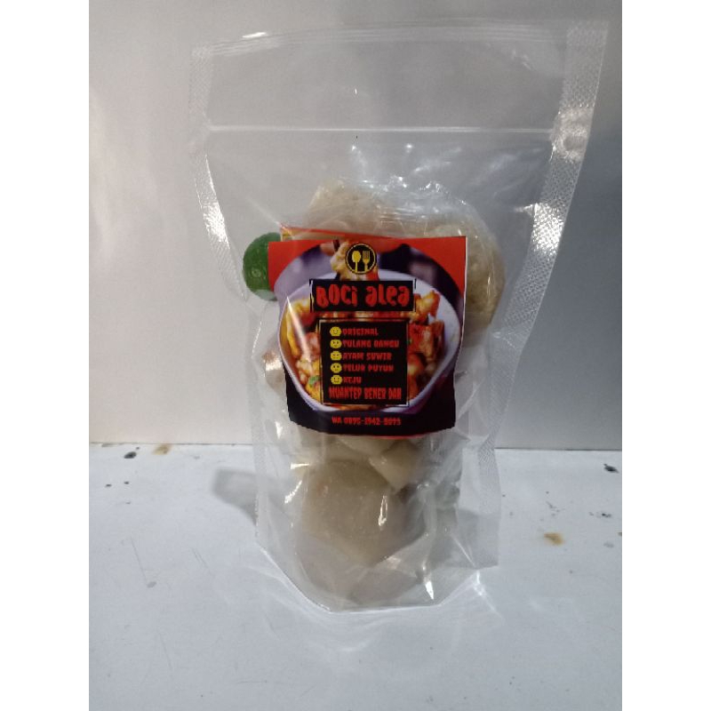 

jual bakso Aci instan isi ayam suwir jumbo 1 pcs