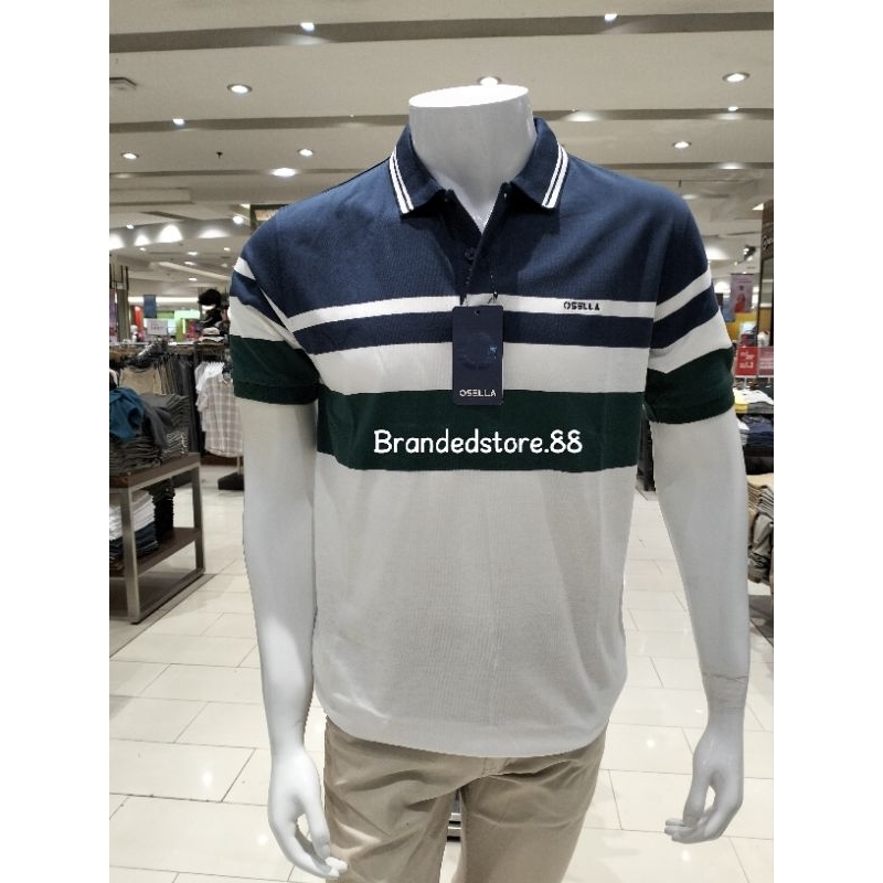 Osella Baju Pria Polo Shirt Lengan Pendek Stripe Original New