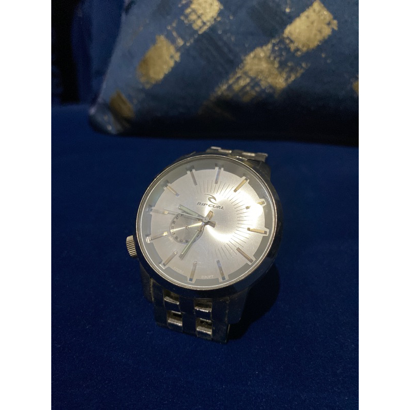 [Second Like New] Ripcurl Original Store No Box Jam Tangan Pria Dewasa/Remaja Silver Stainless Strap