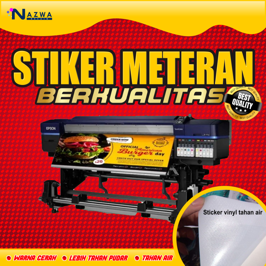 

CETAK STIKER VINYL METERAN | WATERPROOF HIRES