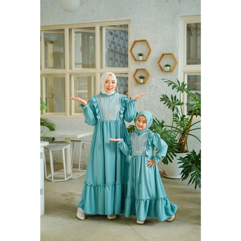 Shaima Shafa Hijab - MAHEERA DRESS Couple Mom & Kids Gamis ( harga terpisah)