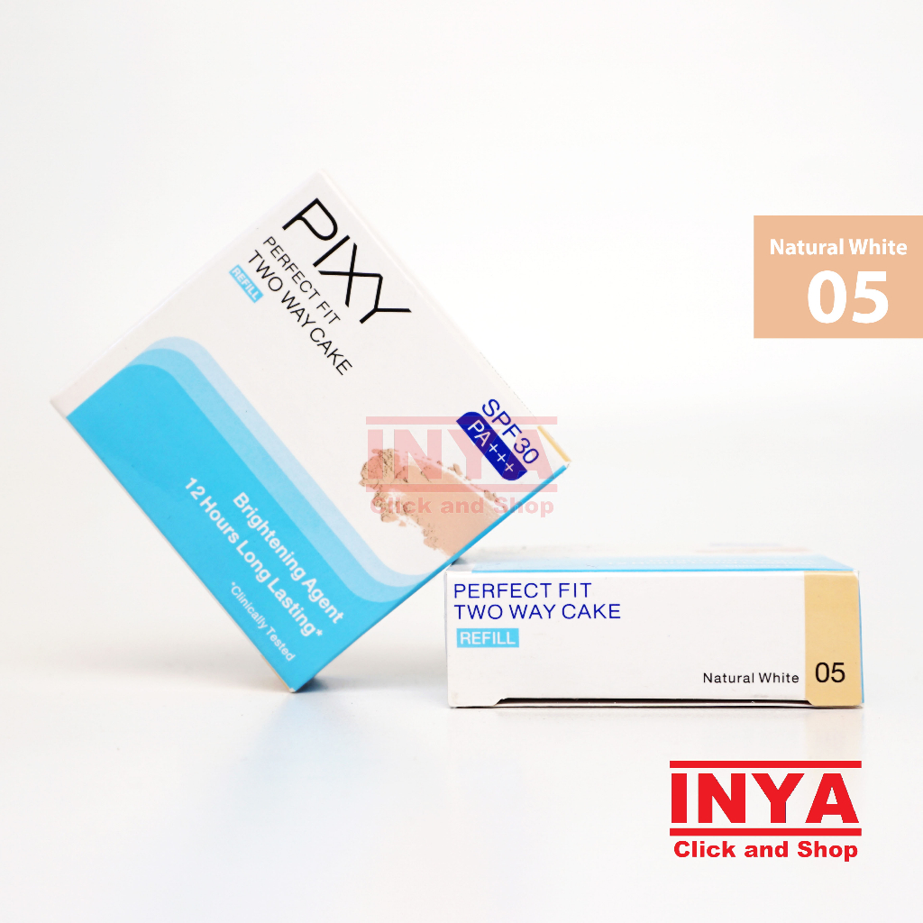 PIXY TWO WAY CAKE PERFECT FIT REFILL 05 NATURAL WHITE 12.2gr - Bedak Padat - Compact Powder