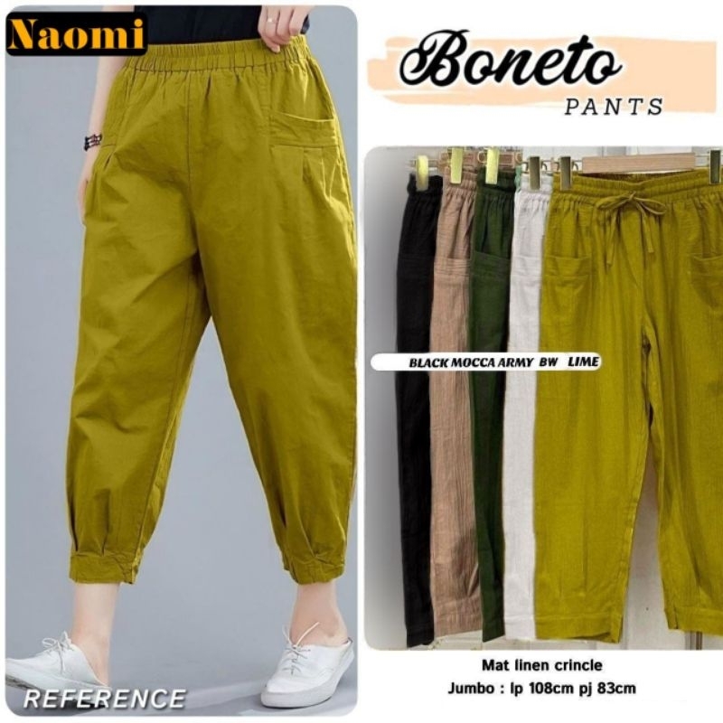 BONETO PANTS / CELANA POLOS LINEN PREMIUM ORI NAOMI