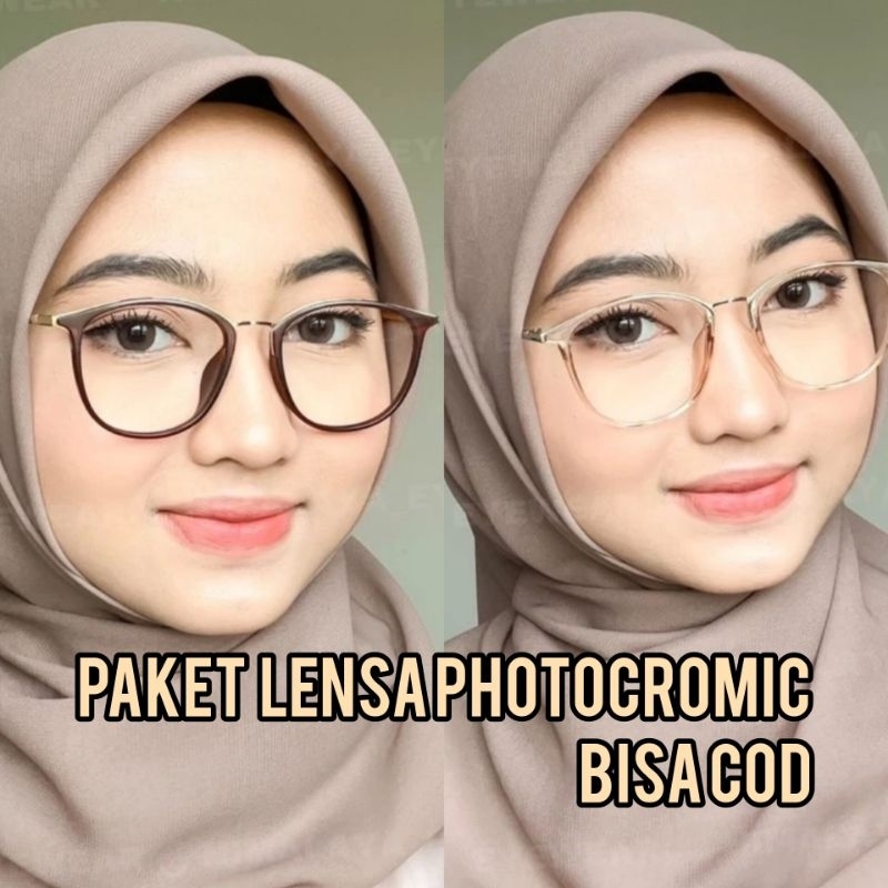 //Kacamata Photocromic//kacamata wanita//Kacamata antiradiasi//kode1056