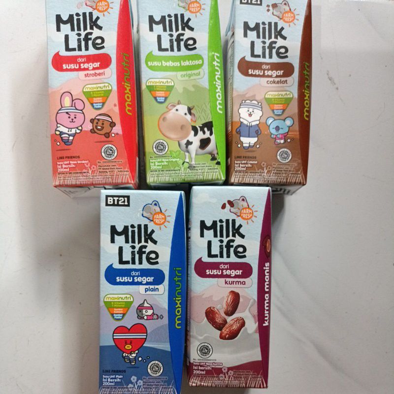 

MilkLife susu segar UHT 200ml coklat strobery full cream plain bebas laktosa bisa ekspedisi