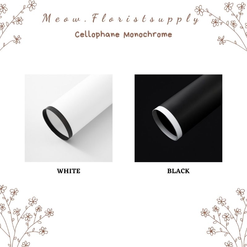 

(PACK = 20 LEMBAR) Cellophane MONOCHROME Kertas Buket Bucket Bouquet Bunga Flower Wrapping Paper Florist