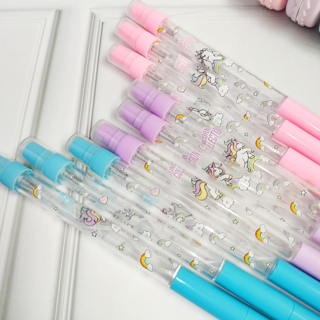 

Pulpen Parfum Unicorn Imut / Pen Botol parfume Kuda Unicorn bisa diisi 10 ml Harga Murah tinta gel hitam / Bolpen Spray Kekinian kualitas Terbaik bisa Grosir dan COD