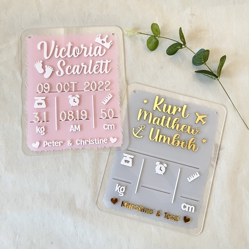 PAPAN NAMA BAYI AKRILIK NEWBORN