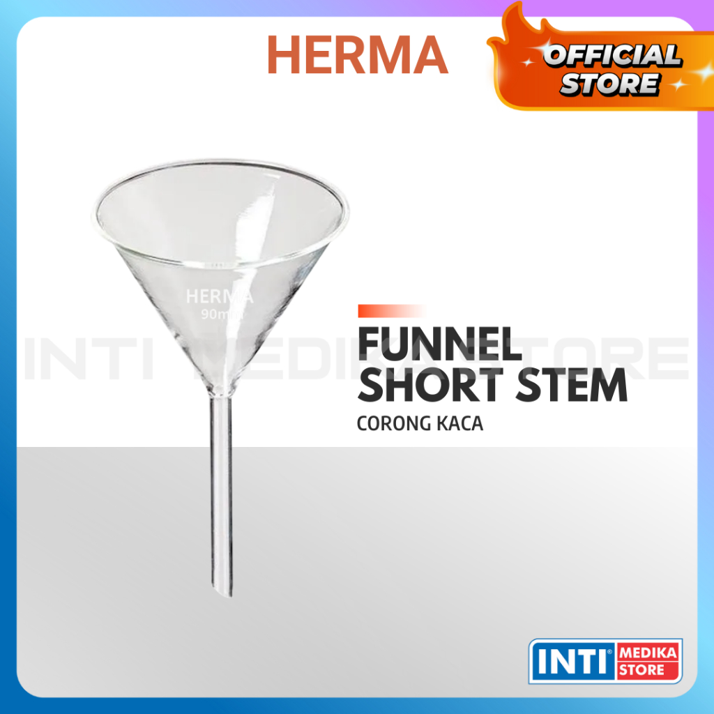 HERMA - Corong Kaca Laboratorium | Glass Funnel Short Stem