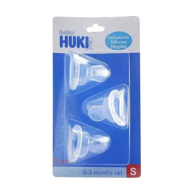 Huki - Silicone Nipple Huki Orthodontic Isi 3 / Dot Bayi Huki / Dot Bayi Newborn