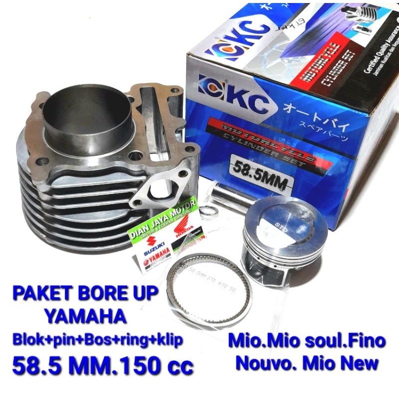Blok Seher Boring Racing 5TL Bore up Mio 58,5mm Yamaha Mio Sporty Soul Fino Nouvo Liner Baja asli Kc