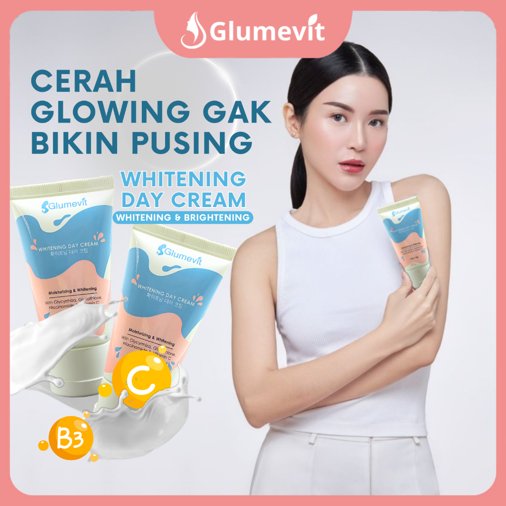 GLUMEVIT Pencerah Wajah Cream Siang Glowing pemutih wajah bpom ori dan cepat glowing pemutih wajah a