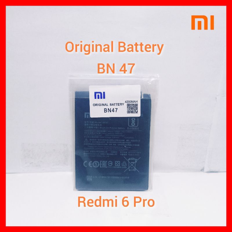 Baterai Xiaomi Redmi 6 Pro Original BN 47 Baterai BN47