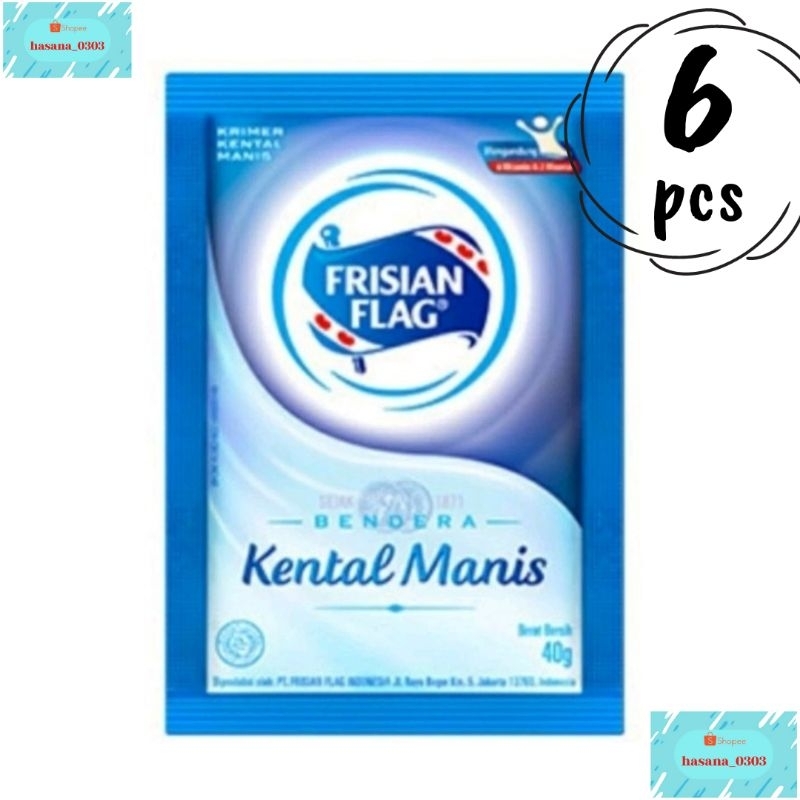 

Frisian Flag Bendera Susu Kental Manis PUTIH 1Renteng isi 6Sachet