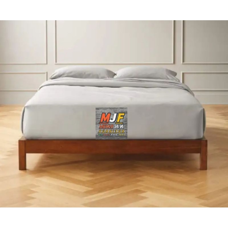 Tempat tidur kayu lesehan /Dipan kayu/Ranjang kayu/Dipan lesrhan/Dipan pendek/Ranjang Slim/Ranjang k
