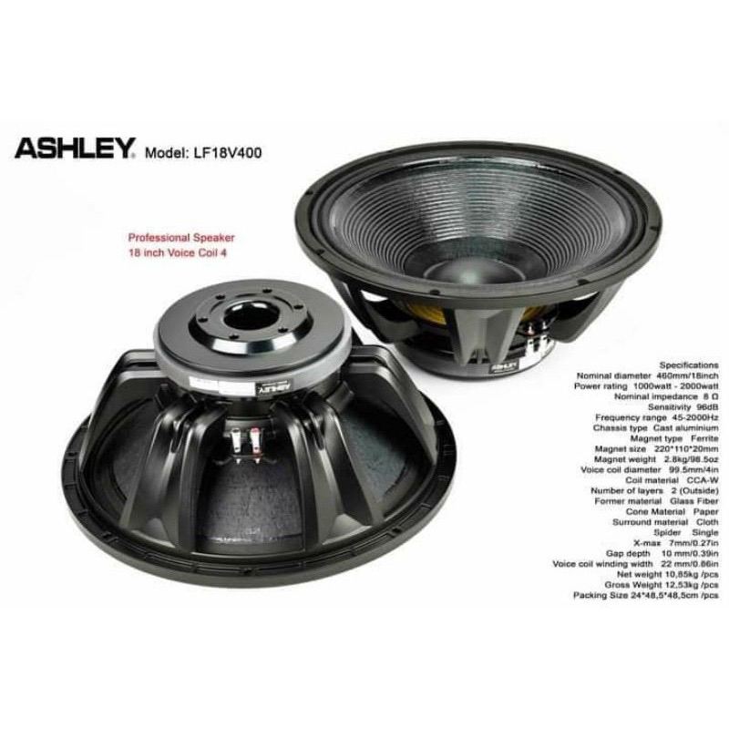 Speaker 18in Ashley LF 18v400 / Ashley LF 18 V 400
