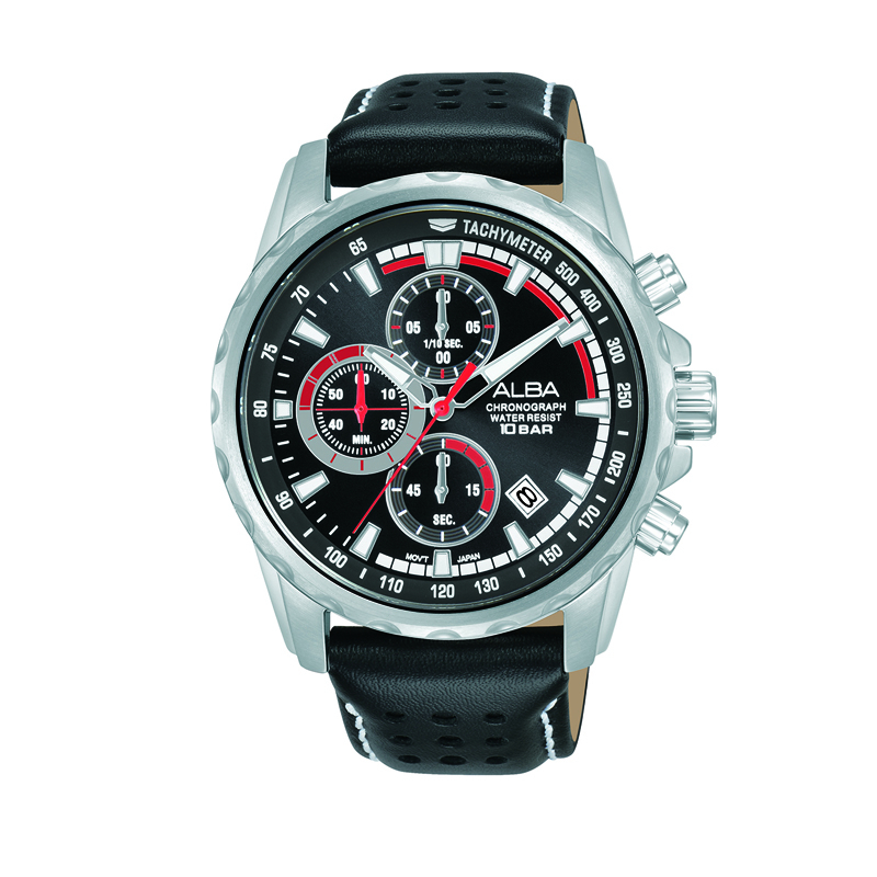 Jam Tangan Pria Alba AM3935X1 Quartz Chronograph 43mm Kulit Asli