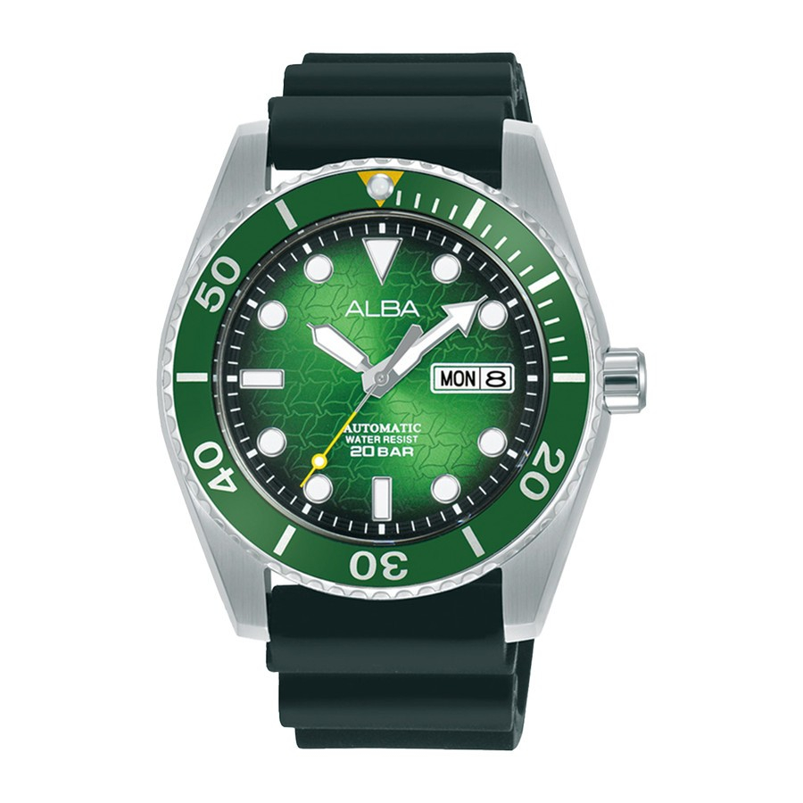 Alba AL4441X1 Jam Tangan Pria Rubber Black Green Original