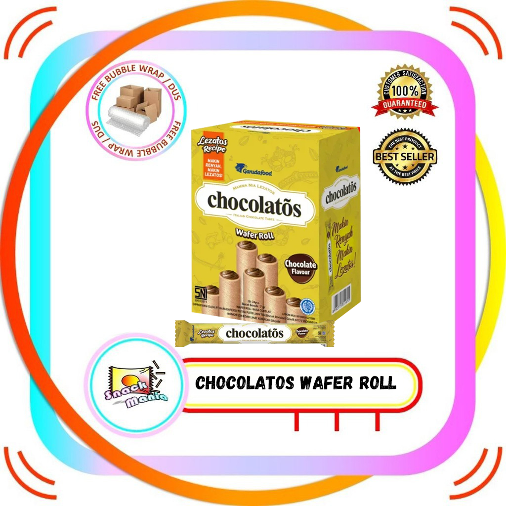 

Chocolatos Wafer Roll Chocolate BOX 24 pcs 8 gr Coklat Cokelat Rol