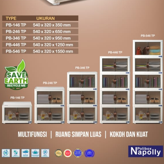 Poly Box Rak Susun Napolly Rak Plastik Susun Magnet Transparant