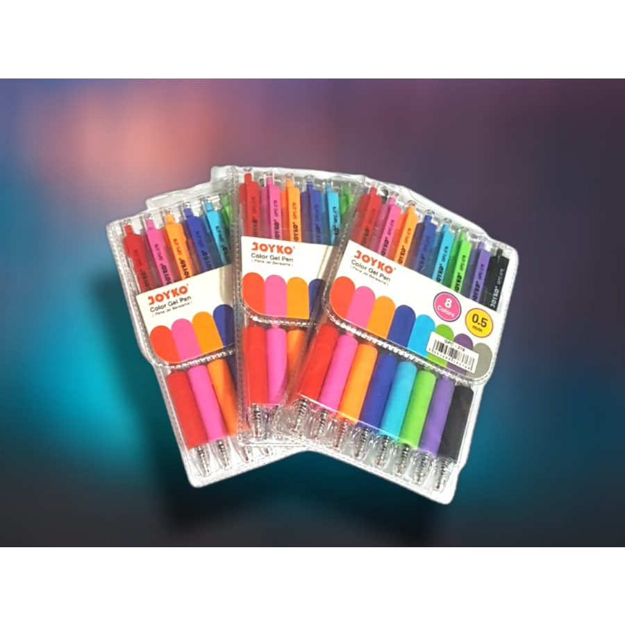 

Color Gel Pen/ Pena Jel Warna Joyko GPC-278 8 Warna 0.5 mm