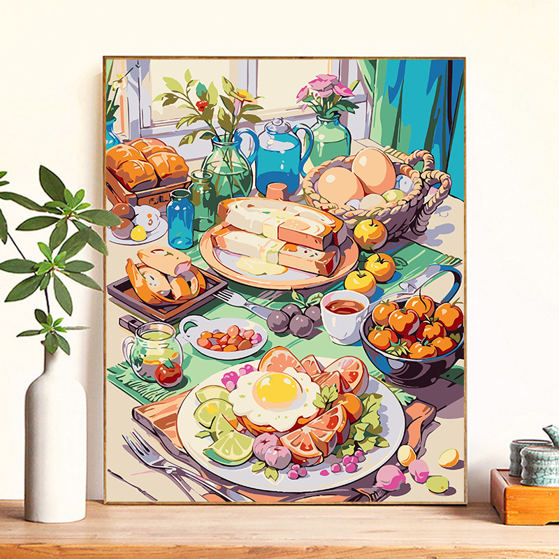 

Paint By Number 40x50cm DIY Paint Kit with Frame Digital Painting Landscape Cartoon Anime Series